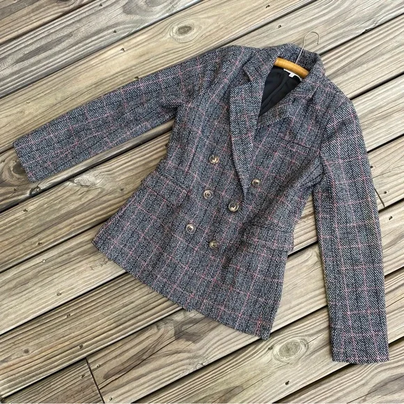 Heartloom Ivy Blazer Charcoal Plaid Button Front - Picture 13 of 15